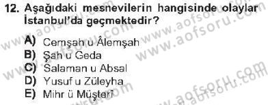 XVI. Yüzyıl Türk Edebiyatı Dersi 2012 - 2013 Yılı Tek Ders Sınav Soruları 12. Soru