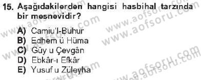 XVI. Yüzyıl Türk Edebiyatı Dersi 2012 - 2013 Yılı Tek Ders Sınav Soruları 15. Soru