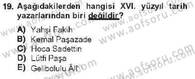 XVI. Yüzyıl Türk Edebiyatı Dersi 2012 - 2013 Yılı Tek Ders Sınav Soruları 19. Soru