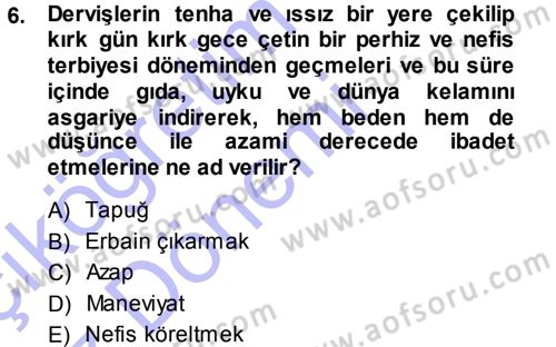 XVI. Yüzyıl Türk Edebiyatı Dersi Ara Sınavı Deneme Sınav Soruları 6. Soru