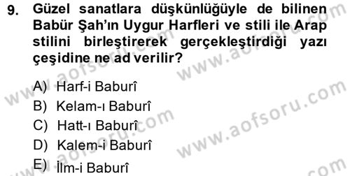 XVI. Yüzyıl Türk Edebiyatı Dersi Ara Sınavı Deneme Sınav Soruları 9. Soru