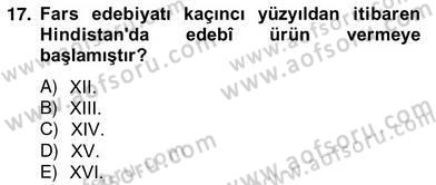 XVII. Yüzyıl Türk Edebiyatı Dersi 2012 - 2013 Yılı (Vize) Ara Sınav Soruları 17. Soru