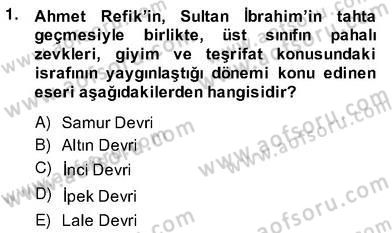 XVII. Yüzyıl Türk Edebiyatı Dersi 2013 - 2014 Yılı (Vize) Ara Sınav Soruları 1. Soru