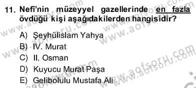 XVII. Yüzyıl Türk Edebiyatı Dersi 2013 - 2014 Yılı (Vize) Ara Sınav Soruları 11. Soru