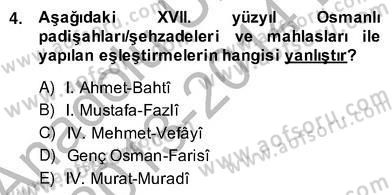 XVII. Yüzyıl Türk Edebiyatı Dersi 2013 - 2014 Yılı (Vize) Ara Sınav Soruları 4. Soru