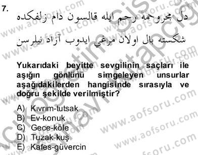 XVII. Yüzyıl Türk Edebiyatı Dersi 2013 - 2014 Yılı (Vize) Ara Sınav Soruları 7. Soru