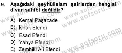 XVII. Yüzyıl Türk Edebiyatı Dersi 2013 - 2014 Yılı (Vize) Ara Sınav Soruları 9. Soru