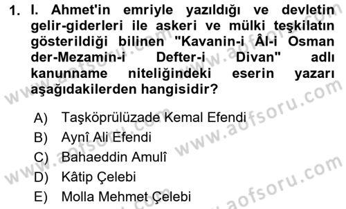 XVII. Yüzyıl Türk Edebiyatı Dersi 2023 - 2024 Yılı (Vize) Ara Sınav Soruları 1. Soru