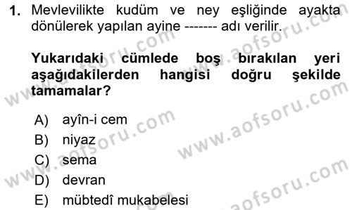 XVII. Yüzyıl Türk Edebiyatı Dersi 2023 - 2024 Yılı (Final) Dönem Sonu Sınav Soruları 1. Soru