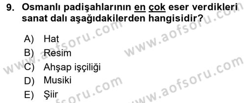 XVII. Yüzyıl Türk Edebiyatı Dersi 2025 - 2026 Yılı (Vize) Ara Sınav Soruları 9. Soru