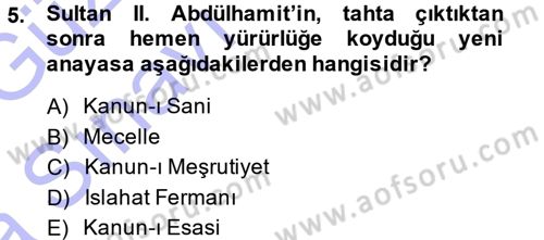 2. Abdülhamit Dönemi Türk Edebiyatı Dersi 2014 - 2015 Yılı (Vize) Ara Sınavı 5. Soru