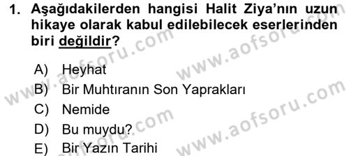 2. Abdülhamit Dönemi Türk Edebiyatı Dersi 2016 - 2017 Yılı 3 Ders Sınav Soruları 1. Soru