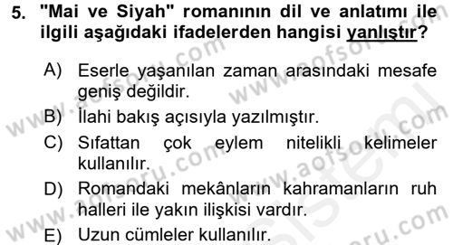2. Abdülhamit Dönemi Türk Edebiyatı Dersi 2016 - 2017 Yılı (Final) Dönem Sonu Sınav Soruları 5. Soru