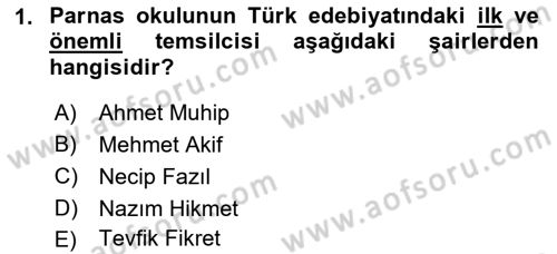 2. Abdülhamit Dönemi Türk Edebiyatı Dersi 2021 - 2022 Yılı Yaz Okulu Sınav Soruları 1. Soru