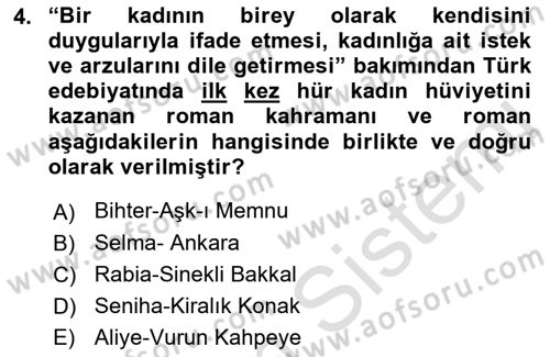 2. Abdülhamit Dönemi Türk Edebiyatı Dersi 2023 - 2024 Yılı (Final) Dönem Sonu Sınav Soruları 4. Soru