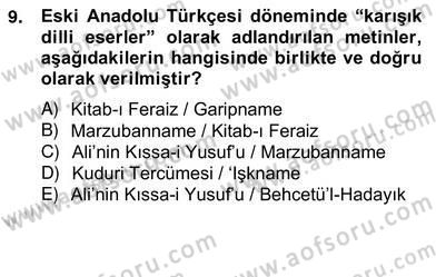 Türk Edebiyatının Mitolojik Kaynakları Dersi 2012 - 2013 Yılı (Vize) Ara Sınav Soruları 17. Soru