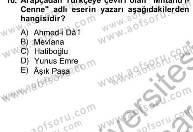 Türk Edebiyatının Mitolojik Kaynakları Dersi 2012 - 2013 Yılı (Vize) Ara Sınav Soruları 18. Soru