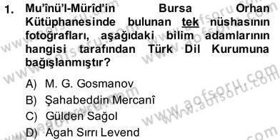 Türk Edebiyatının Mitolojik Kaynakları Dersi 2013 - 2014 Yılı (Vize) Ara Sınav Soruları 1. Soru