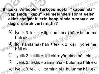 Türk Edebiyatının Mitolojik Kaynakları Dersi 2013 - 2014 Yılı (Vize) Ara Sınav Soruları 11. Soru