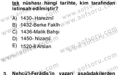 Türk Edebiyatının Mitolojik Kaynakları Dersi 2013 - 2014 Yılı (Vize) Ara Sınav Soruları 2. Soru