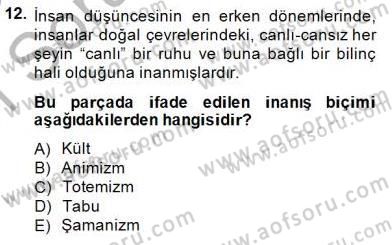 Türk Edebiyatının Mitolojik Kaynakları Dersi 2014 - 2015 Yılı (Vize) Ara Sınav Soruları 12. Soru