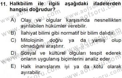 Türk Edebiyatının Mitolojik Kaynakları Dersi 2015 - 2016 Yılı (Vize) Ara Sınav Soruları 11. Soru