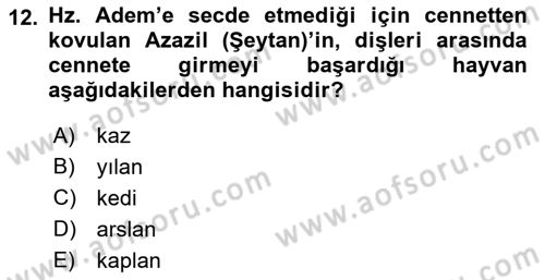 Türk Edebiyatının Mitolojik Kaynakları Dersi 2015 - 2016 Yılı (Final) Dönem Sonu Sınav Soruları 12. Soru