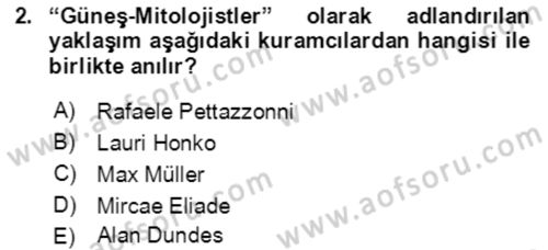Türk Edebiyatının Mitolojik Kaynakları Dersi 2016 - 2017 Yılı (Vize) Ara Sınav Soruları 2. Soru