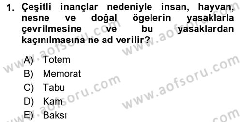 Türk Edebiyatının Mitolojik Kaynakları Dersi 2017 - 2018 Yılı (Vize) Ara Sınav Soruları 1. Soru