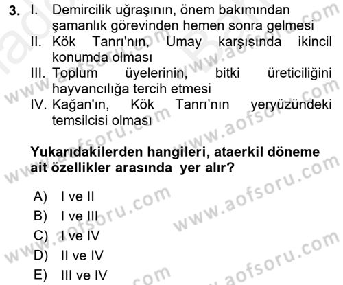 Türk Edebiyatının Mitolojik Kaynakları Dersi 2017 - 2018 Yılı (Vize) Ara Sınav Soruları 3. Soru