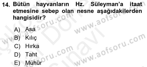 Türk Edebiyatının Mitolojik Kaynakları Dersi 2017 - 2018 Yılı (Final) Dönem Sonu Sınav Soruları 14. Soru