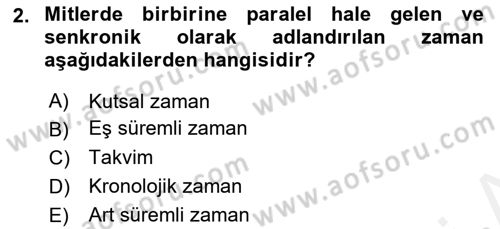 Türk Edebiyatının Mitolojik Kaynakları Dersi 2017 - 2018 Yılı (Final) Dönem Sonu Sınav Soruları 2. Soru