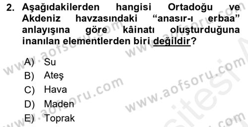 Türk Edebiyatının Mitolojik Kaynakları Dersi 2018 - 2019 Yılı (Final) Dönem Sonu Sınav Soruları 2. Soru