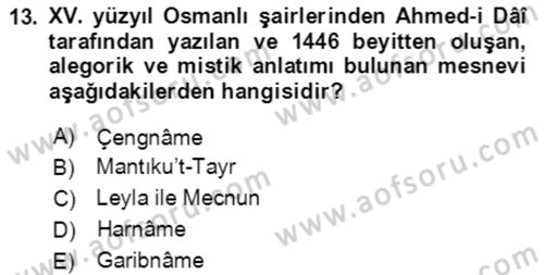 Türk Edebiyatının Mitolojik Kaynakları Dersi 2018 - 2019 Yılı Yaz Okulu Sınav Soruları 13. Soru