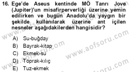 Türk Edebiyatının Mitolojik Kaynakları Dersi 2018 - 2019 Yılı Yaz Okulu Sınav Soruları 16. Soru