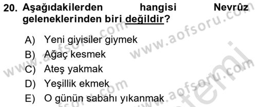 Türk Edebiyatının Mitolojik Kaynakları Dersi 2021 - 2022 Yılı (Vize) Ara Sınav Soruları 20. Soru