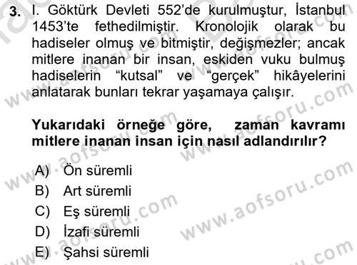 Türk Edebiyatının Mitolojik Kaynakları Dersi 2021 - 2022 Yılı (Vize) Ara Sınav Soruları 3. Soru