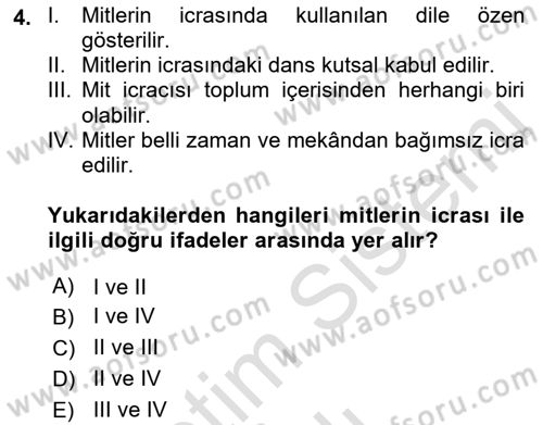 Türk Edebiyatının Mitolojik Kaynakları Dersi 2021 - 2022 Yılı (Vize) Ara Sınav Soruları 4. Soru