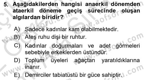 Türk Edebiyatının Mitolojik Kaynakları Dersi 2021 - 2022 Yılı (Vize) Ara Sınav Soruları 5. Soru