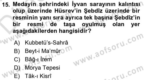 Türk Edebiyatının Mitolojik Kaynakları Dersi 2021 - 2022 Yılı (Final) Dönem Sonu Sınav Soruları 15. Soru