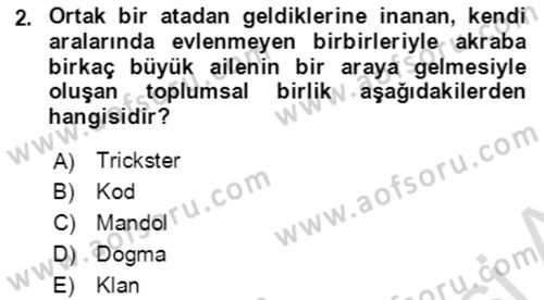 Türk Edebiyatının Mitolojik Kaynakları Dersi 2021 - 2022 Yılı Yaz Okulu Sınav Soruları 2. Soru