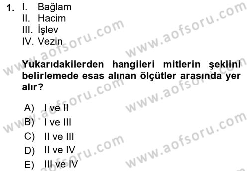 Türk Edebiyatının Mitolojik Kaynakları Dersi 2022 - 2023 Yılı Yaz Okulu Sınav Soruları 1. Soru