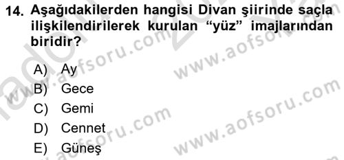 Türk Edebiyatının Mitolojik Kaynakları Dersi 2022 - 2023 Yılı Yaz Okulu Sınav Soruları 14. Soru