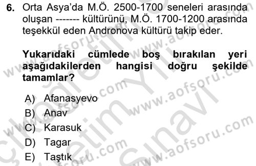 Türk Edebiyatının Mitolojik Kaynakları Dersi 2023 - 2024 Yılı (Vize) Ara Sınav Soruları 6. Soru