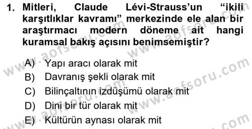 Türk Edebiyatının Mitolojik Kaynakları Dersi 2023 - 2024 Yılı Yaz Okulu Sınav Soruları 1. Soru
