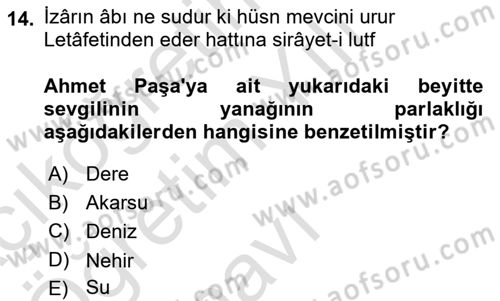 Türk Edebiyatının Mitolojik Kaynakları Dersi 2023 - 2024 Yılı Yaz Okulu Sınav Soruları 14. Soru