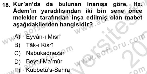Türk Edebiyatının Mitolojik Kaynakları Dersi 2023 - 2024 Yılı Yaz Okulu Sınav Soruları 18. Soru