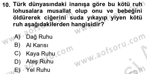 Türk Edebiyatının Mitolojik Kaynakları Dersi 2024 - 2025 Yılı (Vize) Ara Sınav Soruları 10. Soru
