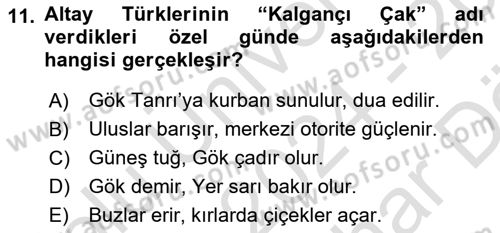 Türk Edebiyatının Mitolojik Kaynakları Dersi 2024 - 2025 Yılı (Vize) Ara Sınav Soruları 11. Soru