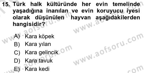 Türk Edebiyatının Mitolojik Kaynakları Dersi 2024 - 2025 Yılı (Vize) Ara Sınav Soruları 15. Soru
